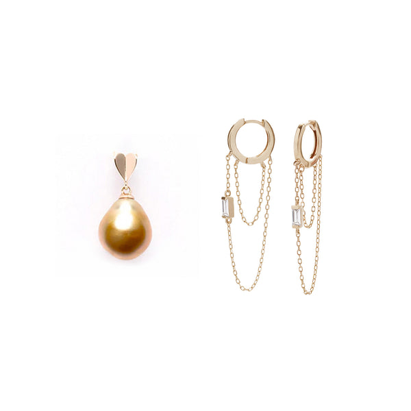 Lyra Earrings and Jackie Heart Pendant Set